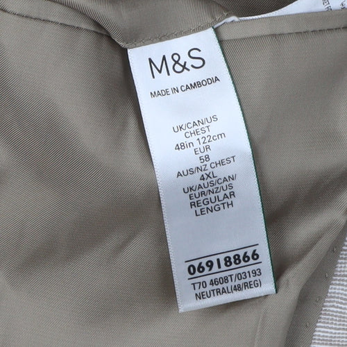Marks and Spencer Men's Beige Check Blazer 48R Spring