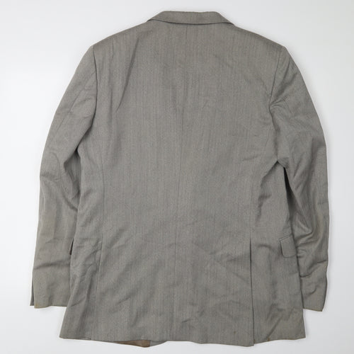 Jaeger Men's Grey Wool Blazer, Size 54L, Classic Fit