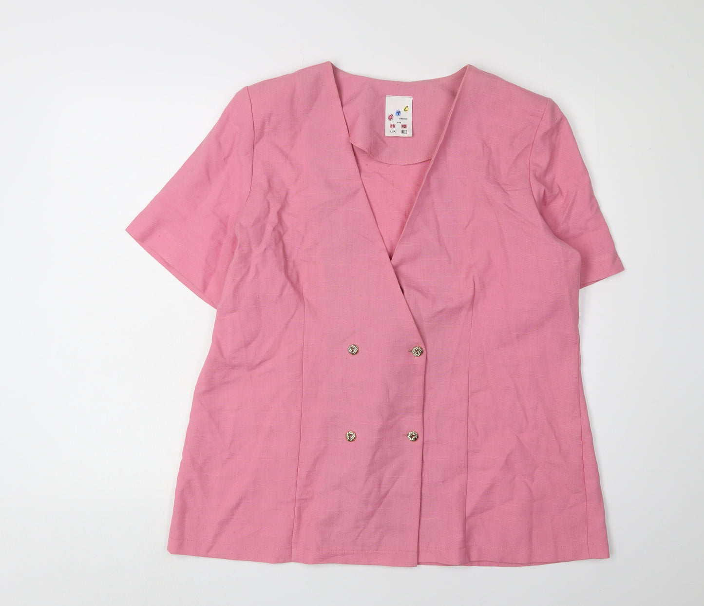GTC Collection Women's Pink Double-Breasted Jacket