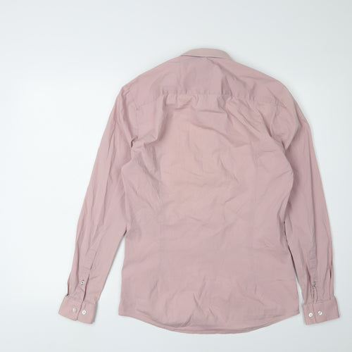 River Island Men's Pink Slim Dress Shirt - Size S
