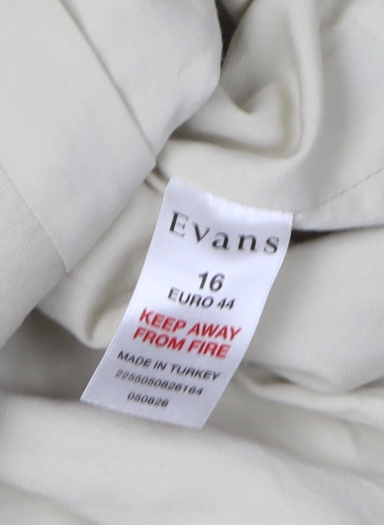 Evans Women's Beige Trench Coat Size 16