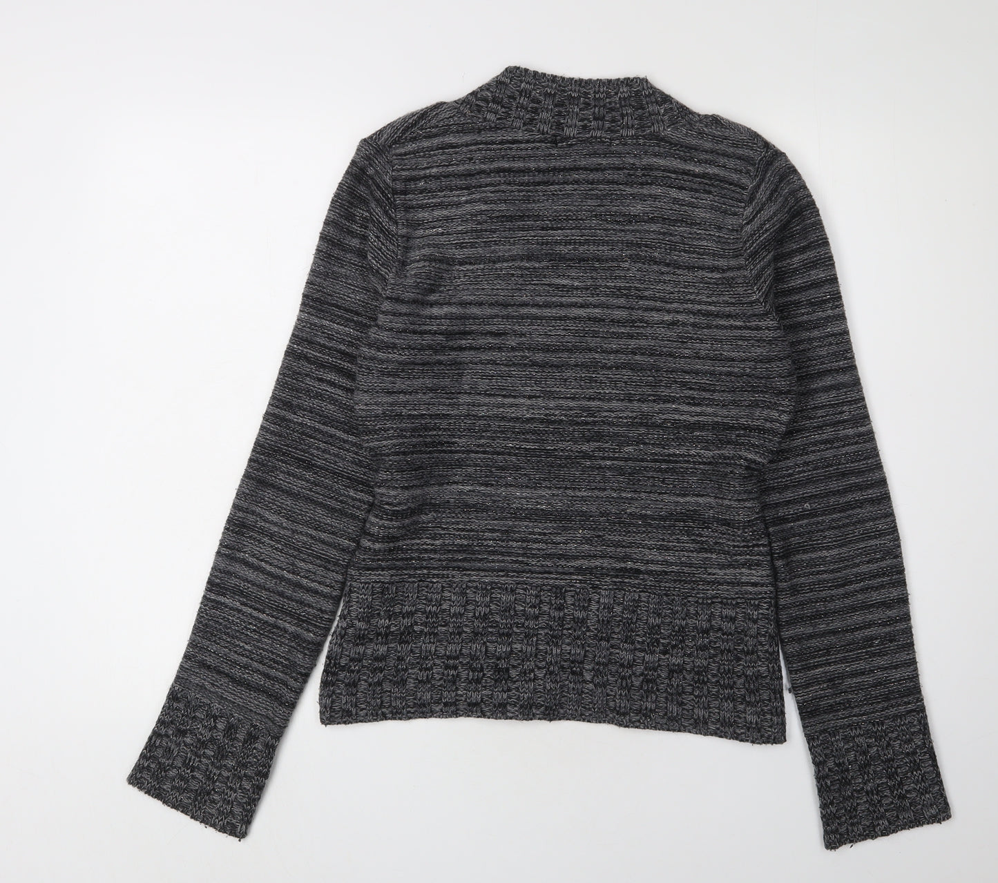 Jane Norman Women's Grey V-Neck Knit Jumper Size 14