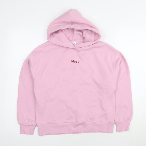 Zara Girls Pink Hoodie 11-12 Years Pullover Soft Cotton Blend