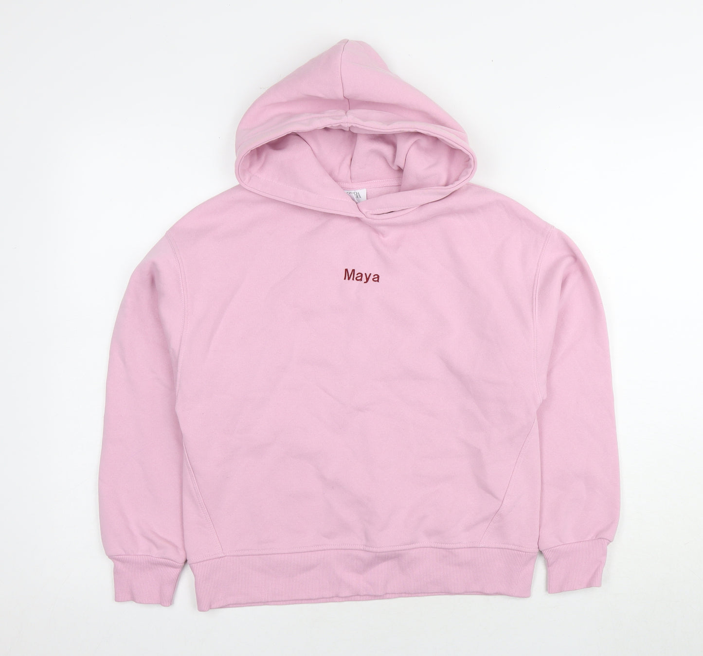 Zara Girls Pink Hoodie 11-12 Years Pullover Soft Cotton Blend