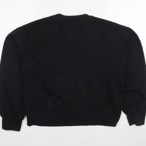 Zara Women's Black Pullover Sweatshirt M - Casual Crew Neck