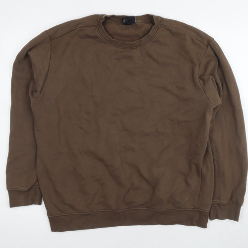 H&M Men's Brown Crew Neck Sweatshirt - Size M