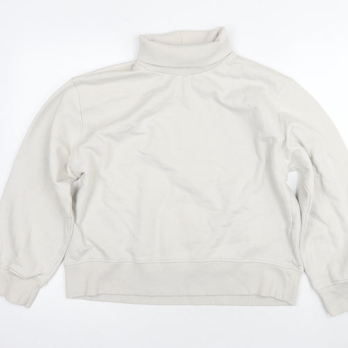 Zara Women's Ivory Roll Neck Pullover Sweatshirt - Size 12