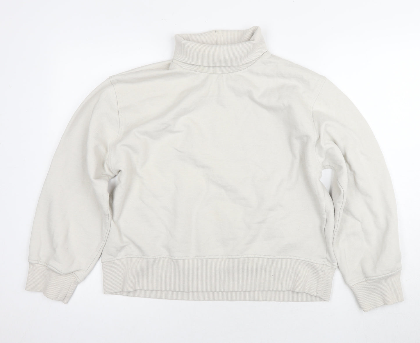 Zara Women's Ivory Roll Neck Pullover Sweatshirt - Size 12