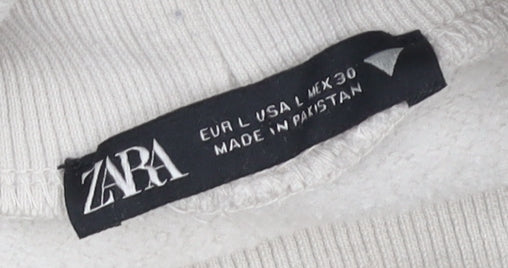 Zara Women's Ivory Roll Neck Pullover Sweatshirt - Size 12