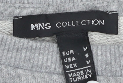 MNG Collection Women's Grey Graphic Pullover Sweatshirt M