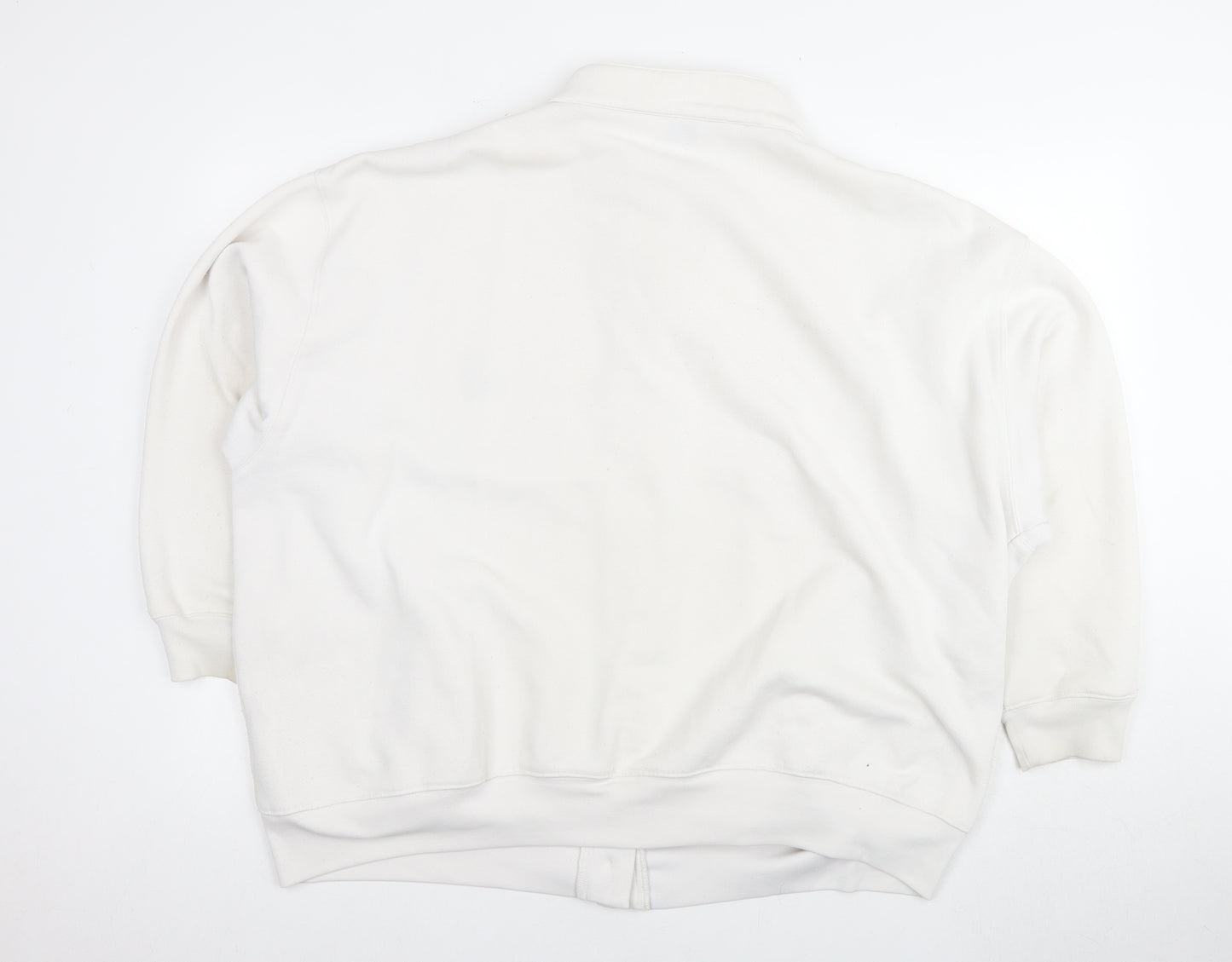 Damart Women's White Long Sleeve Button Sweater