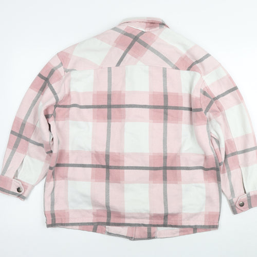 Apricot Women's Pink Check Basic Jacket, L, Flannel
