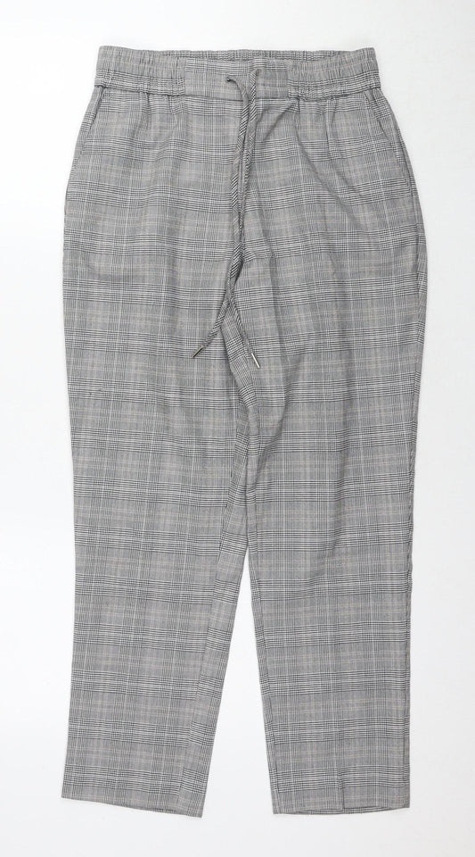 Ellanne Rose Women's Cropped Black Check Trousers M