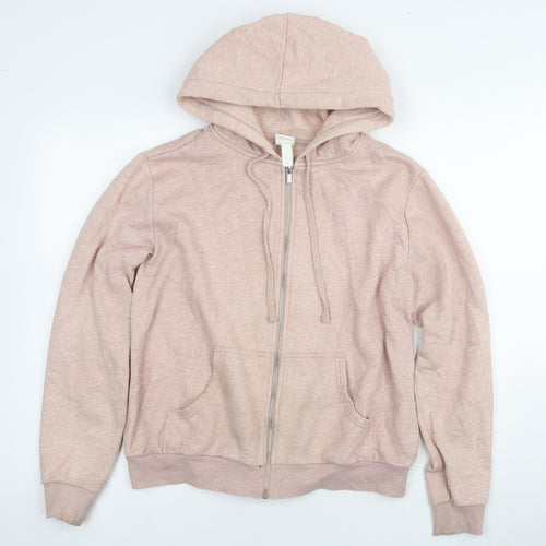 H&M Women's Pink Full Zip Hoodie Size M