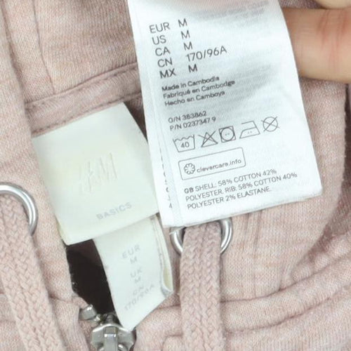 H&M Women's Pink Full Zip Hoodie Size M