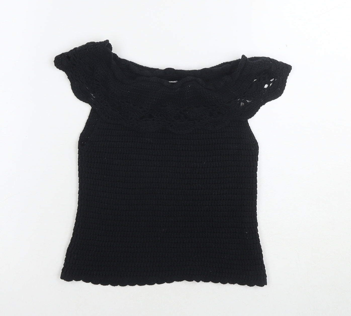 River Island Girls Black Off-Shoulder Tunic Blouse 9-10 Yrs