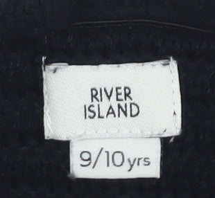 River Island Girls Black Off-Shoulder Tunic Blouse 9-10 Yrs