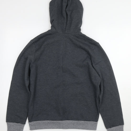 Topman Men's Grey XL Fleece Full Zip Hoodie