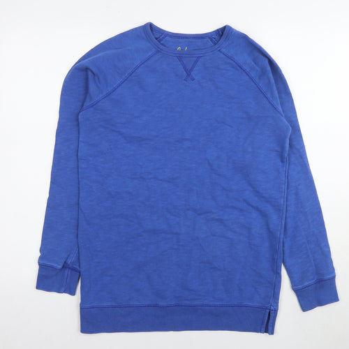 Boden Girls Blue Cotton Pullover Sweatshirt, Long Sleeve, Size 14