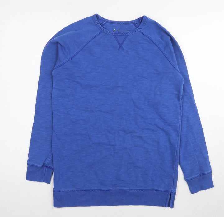 Boden Girls Blue Cotton Pullover Sweatshirt, Long Sleeve, Size 14