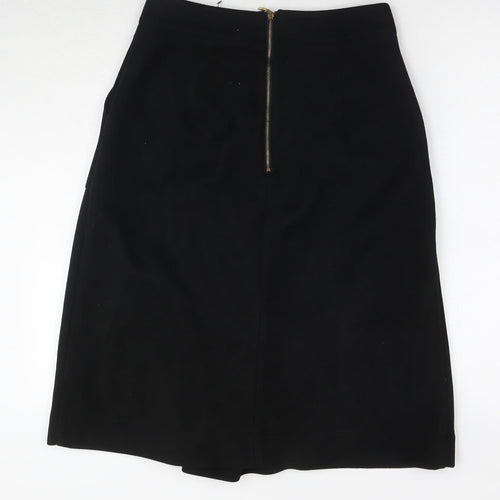 Marks and Spencer Women's Black Zip Skirt UK 10 Regular