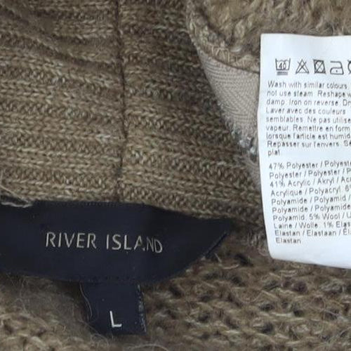 River Island Women's Brown Cardigan L Casual Chunky Knit