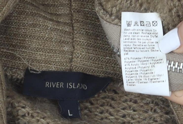 River Island Women's Brown Cardigan L Casual Chunky Knit