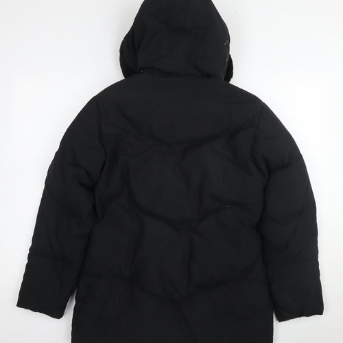 Next Women's Black Puffer Coat Size 10 - Hooded