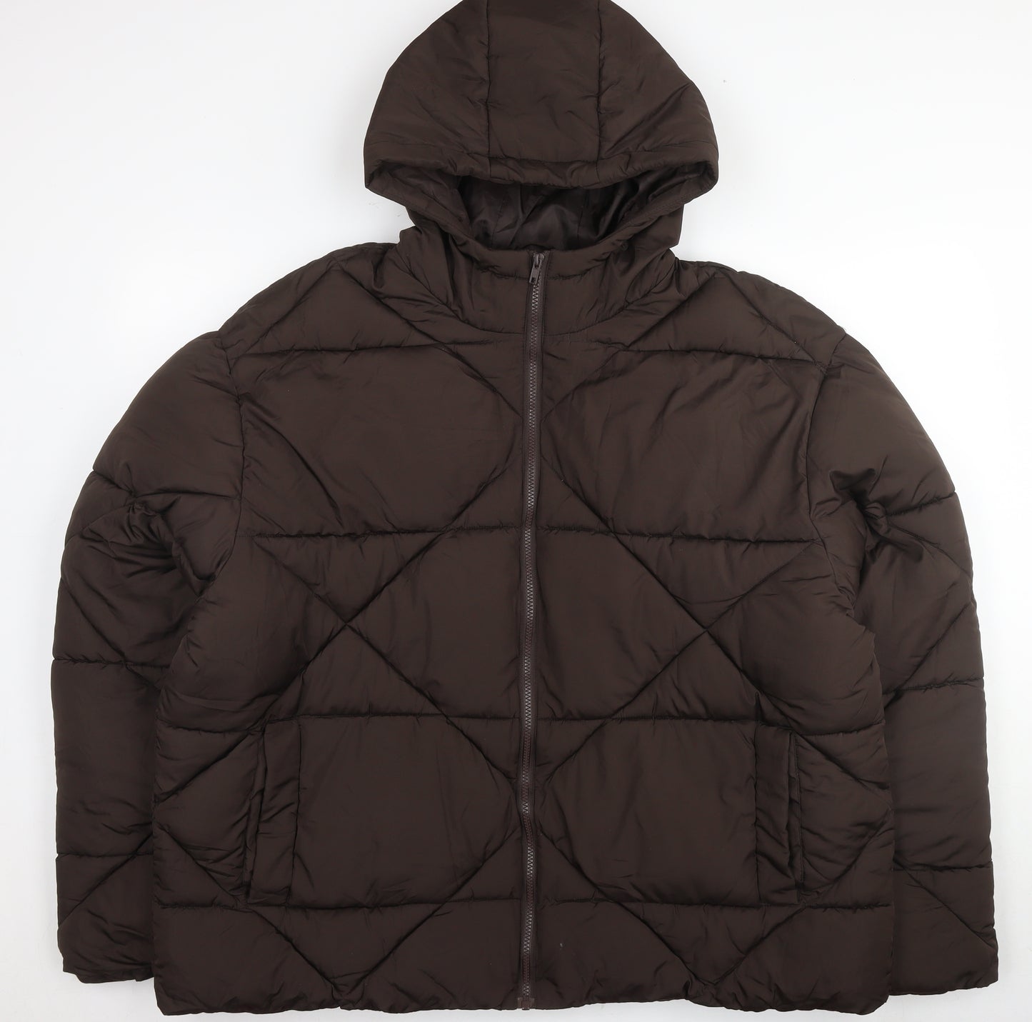 ASOS Women's Brown Tall Puffer Jacket, Size 18, Winter Style