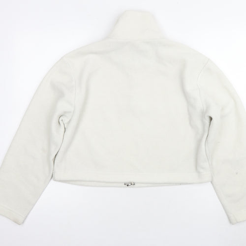 Monki Women's White 1/4 Zip Pullover Sweatshirt Size 12
