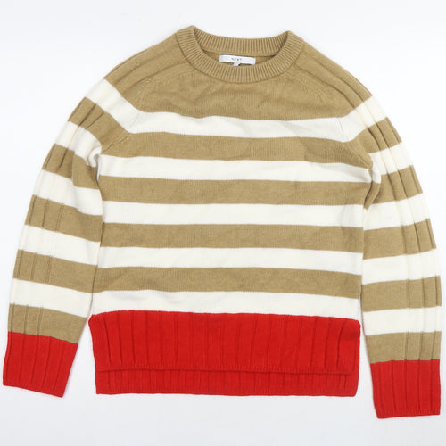 Next Womens Multicoloured Striped Chunky Knit Jumper - XS