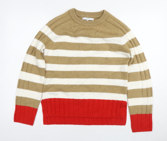 Next Womens Multicoloured Striped Chunky Knit Jumper - XS