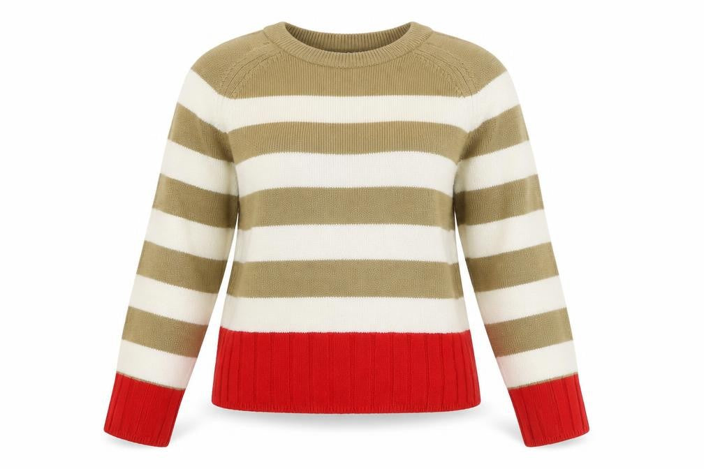 Front view of Next women’s multicoloured striped chunky knit jumper - xs