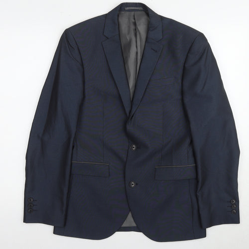 Next Men's Blue Slim Fit Blazer, Size 36S, Business