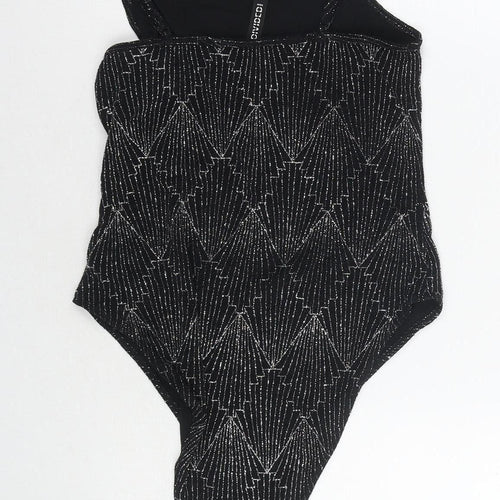 H&M Women's Black Geometric Bodysuit M Party