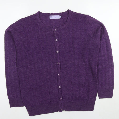 Honor Millburn Women's Purple Cardigan, Size 10, All Seasons