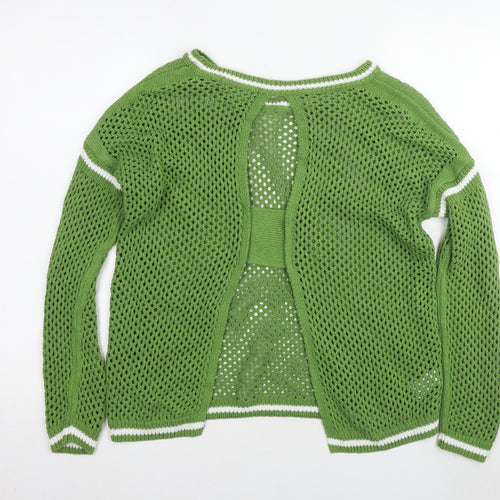 Next Women's Green Open-Knit Cardigan Size 8