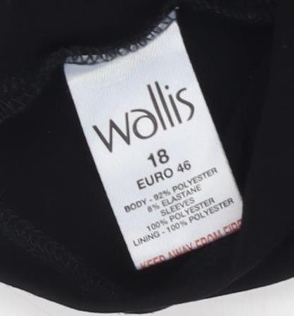 Wallis Women's Black Flared Sleeve Blouse Size 18