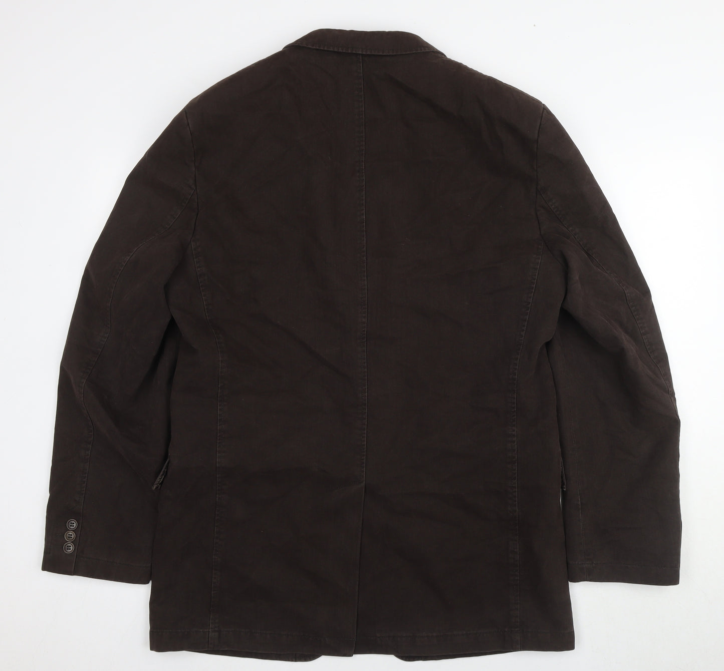 Men's Brown Cotton Blazer 40L - Versatile & Elegant