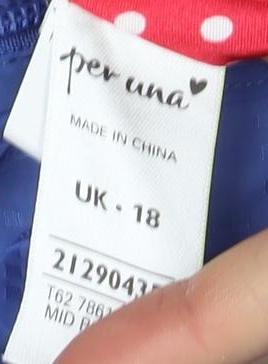 Per Una Women's Blue Waterproof Jacket Size 18