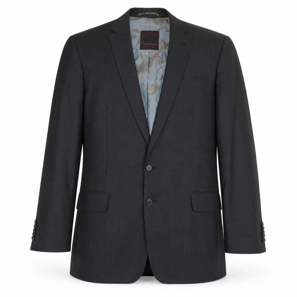 Front view of benJamin Brown Men's Black Blazer 42 Long Formal