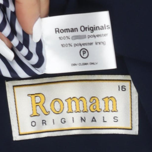 Roman Originals Women's Blue Blazer, Size 16, Workwear Style