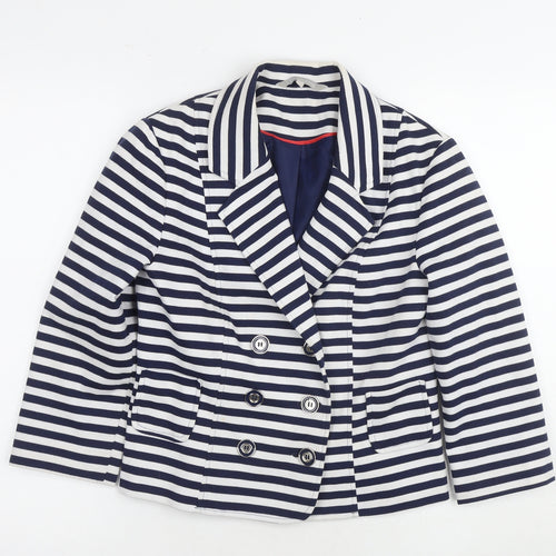 Red Herring Women's Striped Blazer - Size 10 - Nautical Style