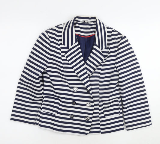 Red Herring Women's Striped Blazer - Size 10 - Nautical Style