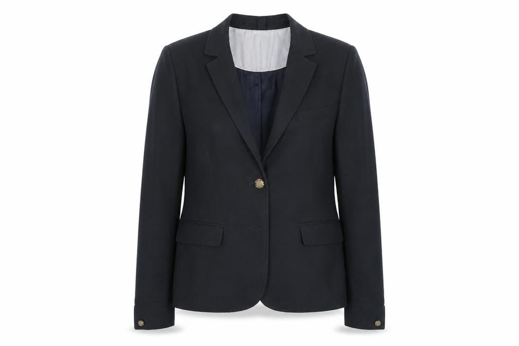 Front view of Laura Clement Women's Black Blazer UK 12 Lined