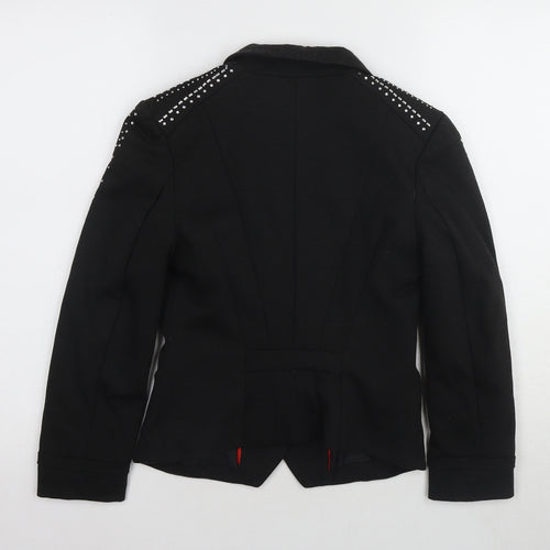 H&M Women's Black Slim Fit Studded Blazer Size 8