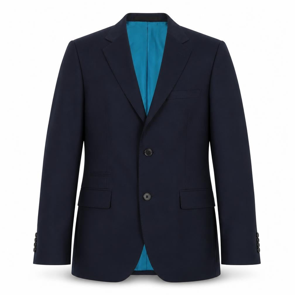 Front view of Marks & Spencer Men's Blue Blazer, size 36, Regular Fit