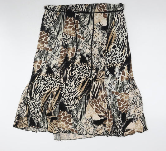 Just Elegance Women’s Multicoloured Animal Print Flare Skirt