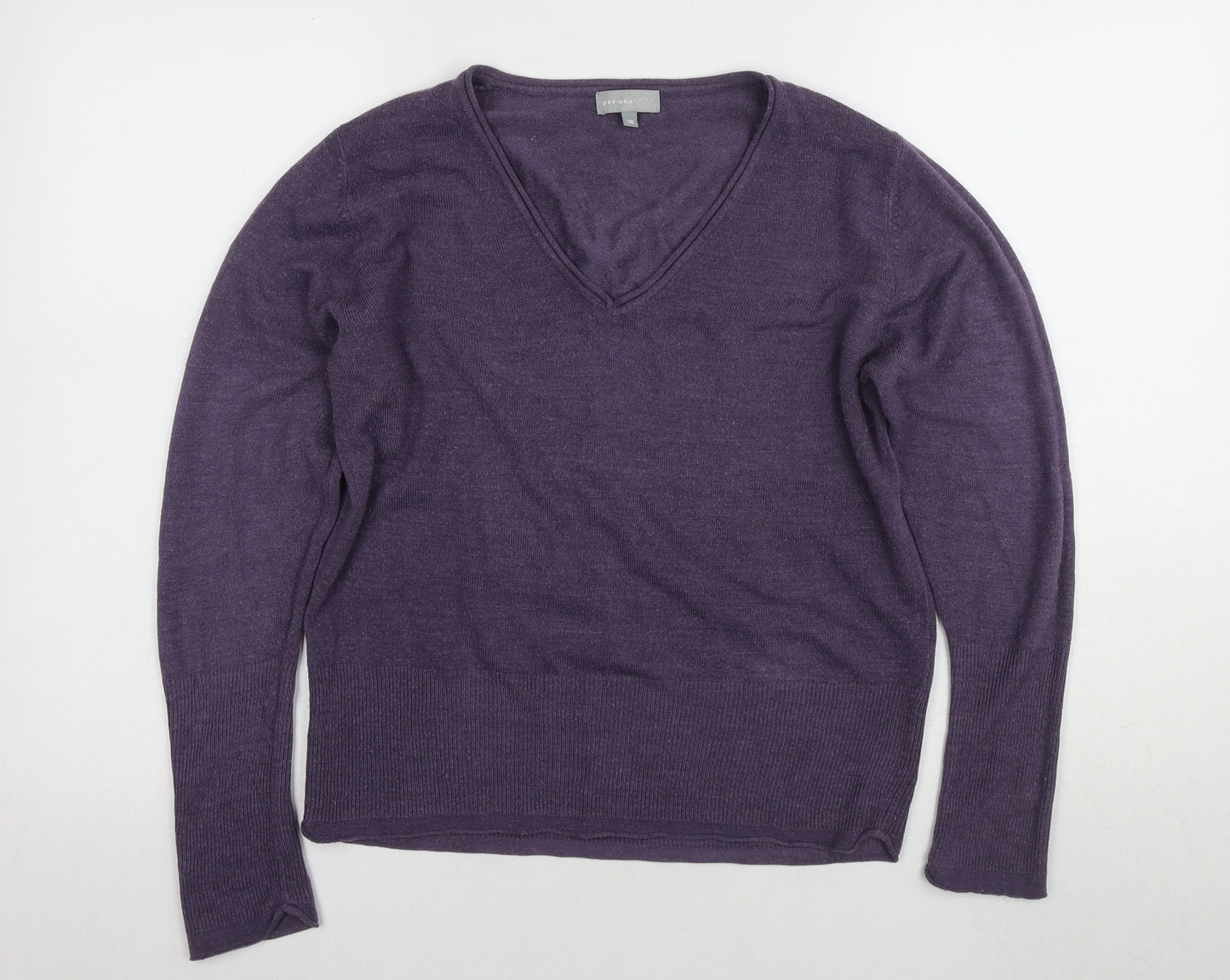 Per Una Women's Purple Wool Blend Pullover Jumper Size 16