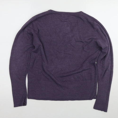 Per Una Women's Purple Wool Blend Pullover Jumper Size 16